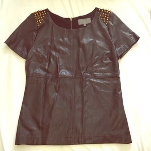 Faux Leather Top